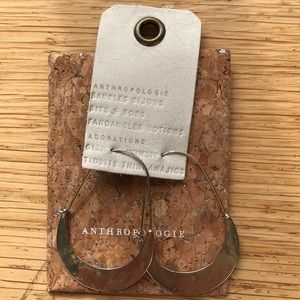 Anthropologie gold crescent hoops. Soft gold.
